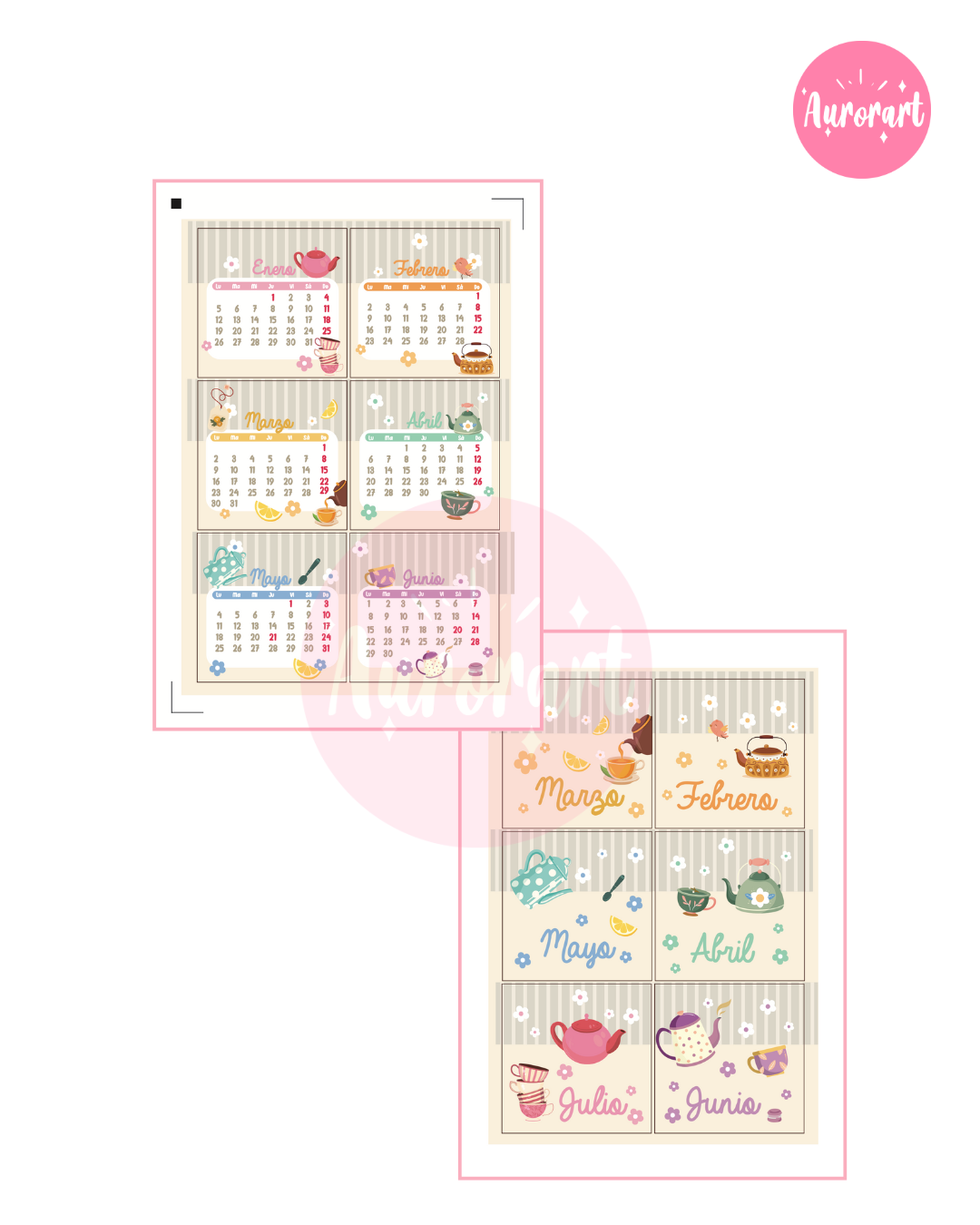 Calendario de escritorio tecito