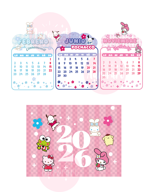 Calendario de Escritorio Kawaii – 2026