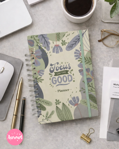 Planner anual floral verde