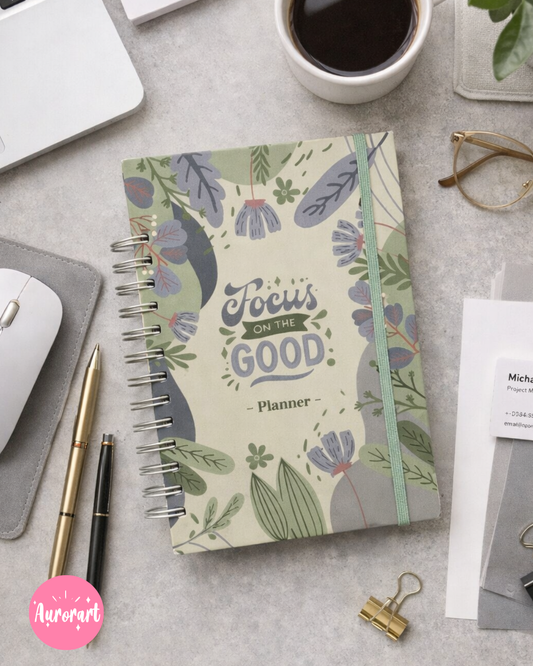 Planner anual floral verde