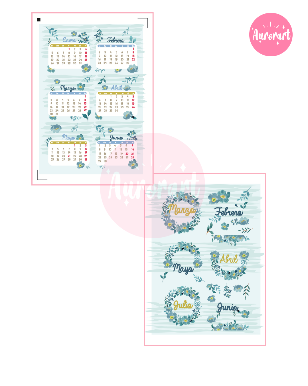 Calendario de escritorio Celeste