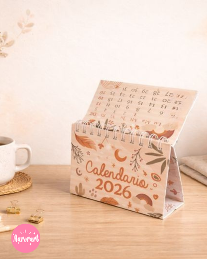 Calendario de escritorio A6 - diseño boho
