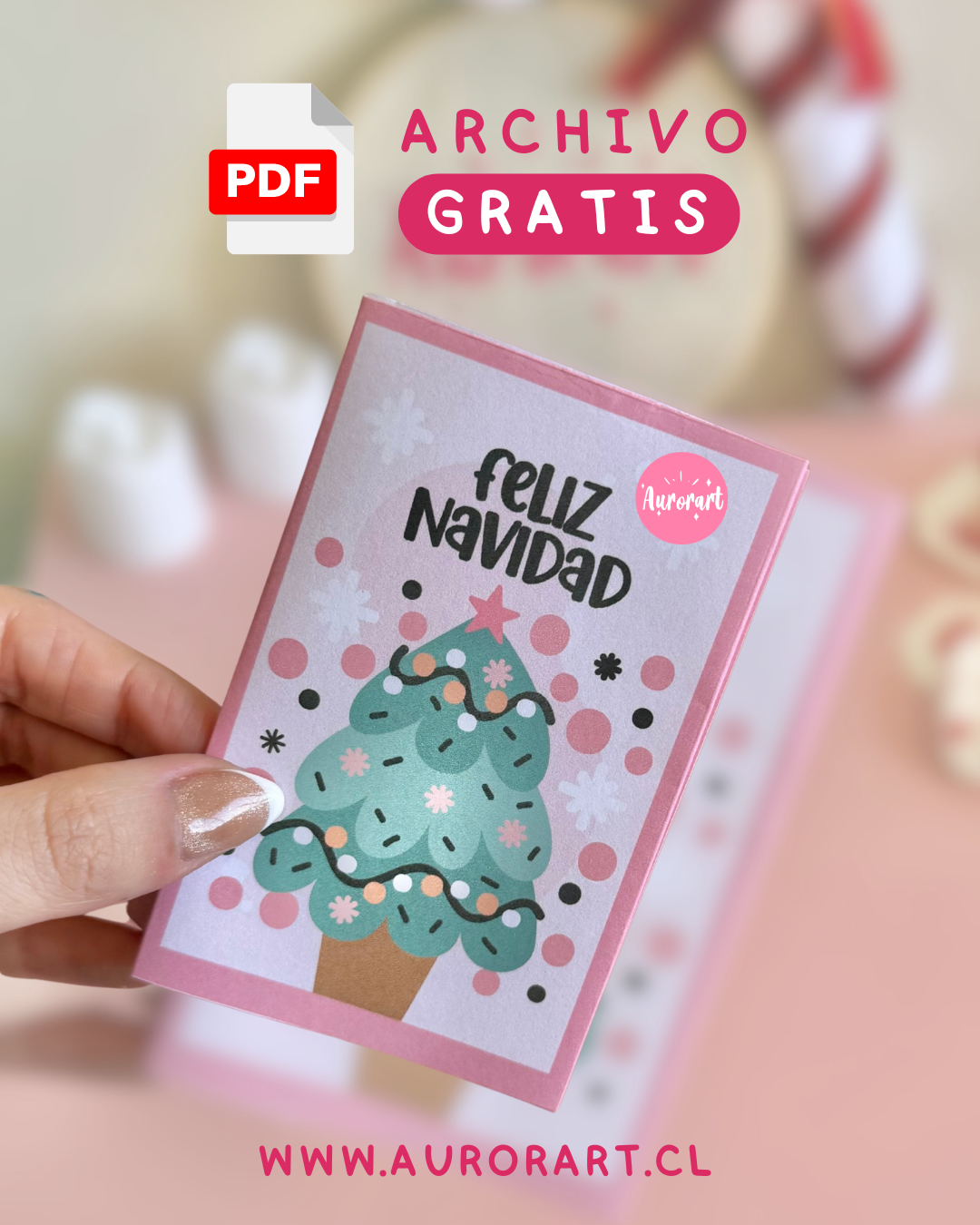 Mini libro navidad rosa